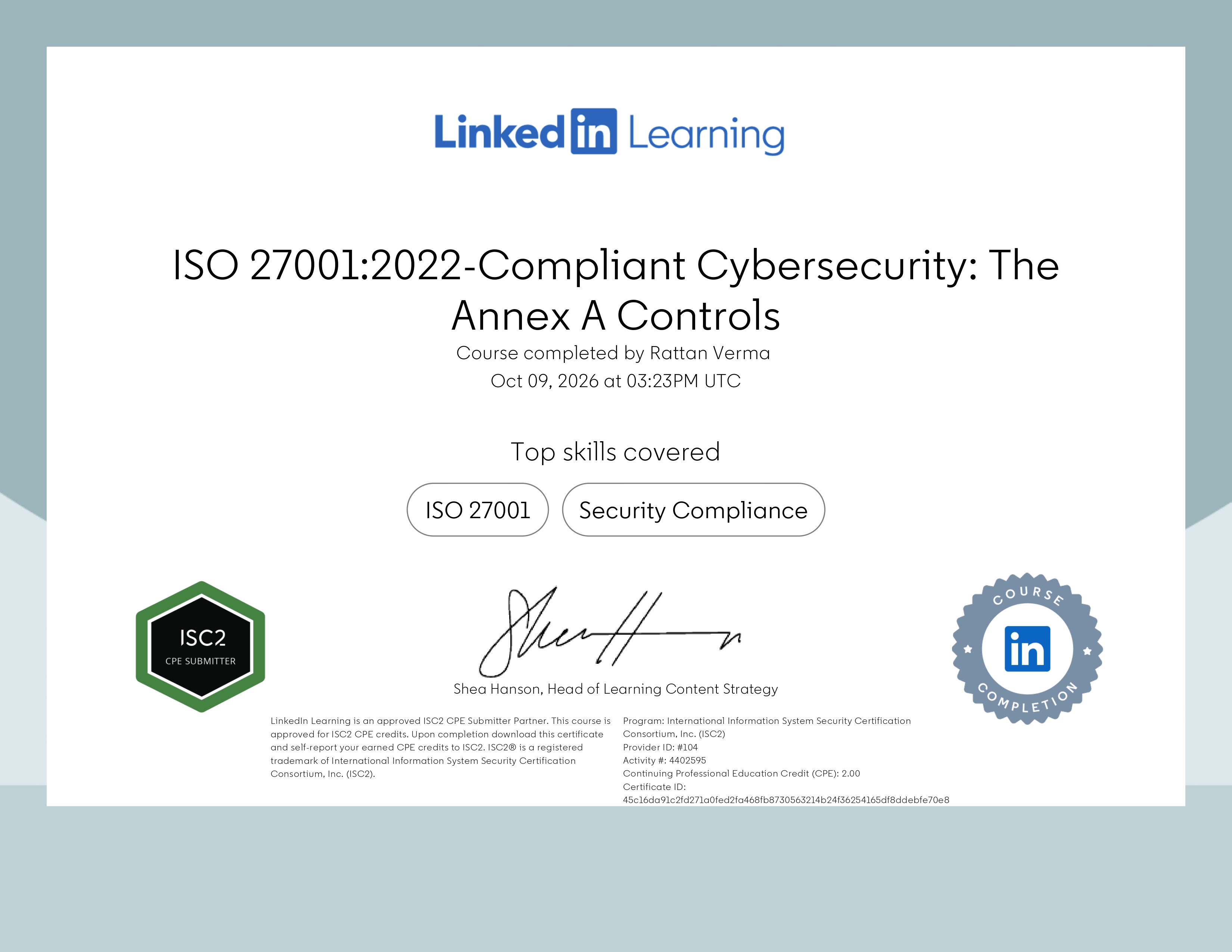 ISO 27001:2022 Compliant Cybersecurity